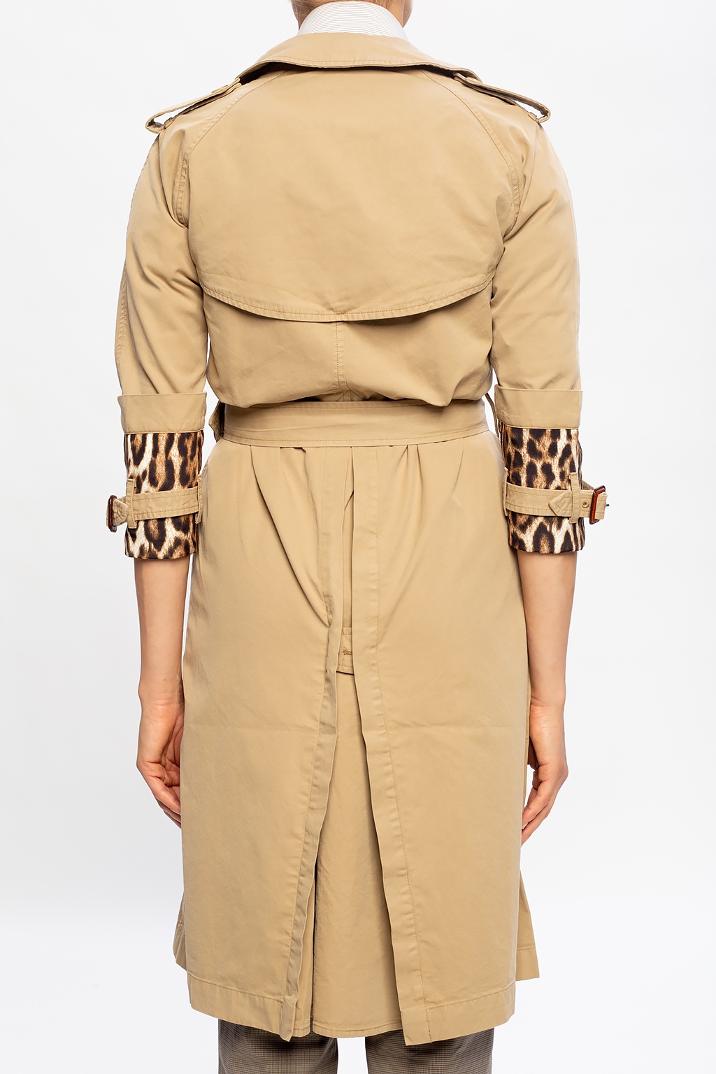 Beige Leopard printed trench R13 Vitkac France